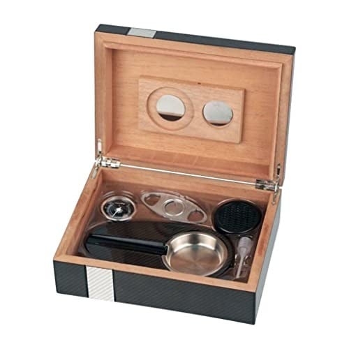 Passatore Karbon Sedir Humidor Puro Seti Siyah 20s