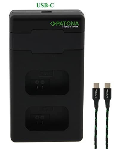 PATONA NP-FW50 - PD Performans pil şarj cihazı (1000 mA) USB-C mini çift LCD - PD/QC özellikli (161964)