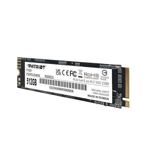 Patriot P320 512GB dahili SSD - NVMe PCIe Gen 3x4 - M.2 2280 - Katı Hal Sürücüsü - P320P512GM28