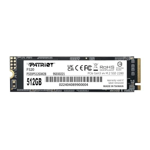 Patriot P320 512GB dahili SSD - NVMe PCIe Gen 3x4 - M.2 2280 - Katı Hal Sürücüsü - P320P512GM28