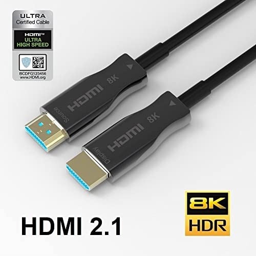 Paugge Ultra Sertifikalı AOC Fiber Hdmi 2.1 Kablo - 48Gbps, 8K 60Hz, 4K 120Hz, 4K 60Hz, eARC, HDR, D-HDR, HDCP2.3, Dolby Vision, - Seçenekler: 1 Metre, 2 Metre, 3 Metre, 5 Metre, 10 Metre, 15 Metre...