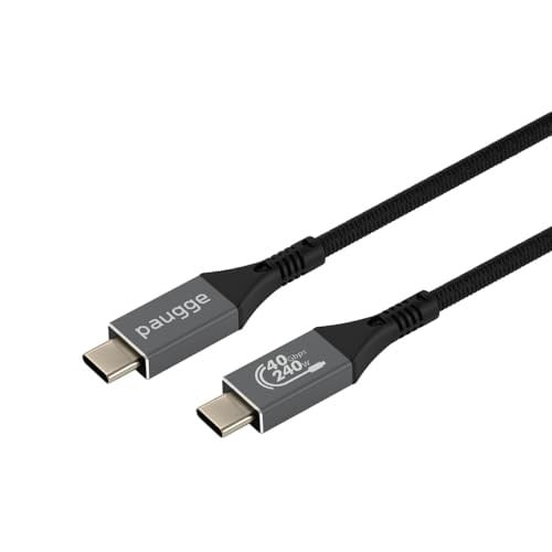 Paugge USB 4 Kablo - 40Gbps, USB C Görüntü, Ses, Data ve Şarj Kablosu - 8K 60Hz, 4K 144Hz /120Hz / 60Hz, HDR (2 Metre) - Seçenekler: 1 Metre, 2 Metre, 3 Metre, 5 Metre