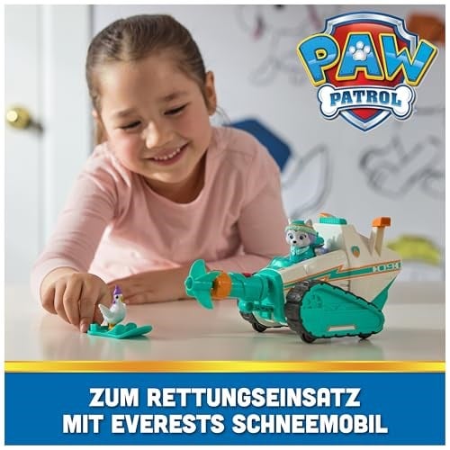 PAW PATROL – Everest figürlü kar aracı, snowboard ve Henrietta figürü (Deluxe araç), 3 yaşından büyük çocuklar için oyuncak