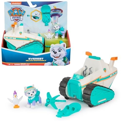 PAW PATROL – Everest figürlü kar aracı, snowboard ve Henrietta figürü (Deluxe araç), 3 yaşından büyük çocuklar için oyuncak