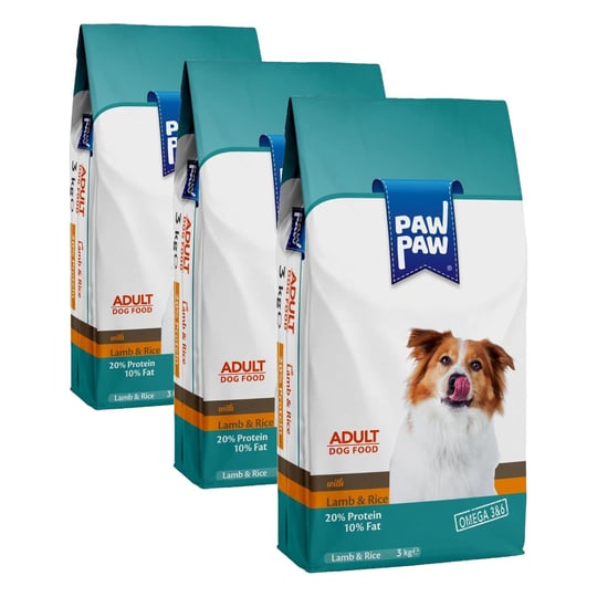 Pawpaw Yetişkin Köpek Kuzulu 3 Kg (3 paketi)