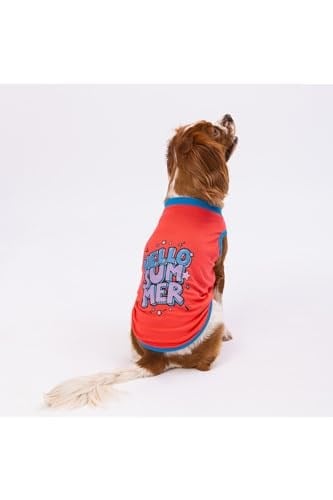 Pawstar Nar Çiçeği Hello Summer Kedi Köpek Tişörtü - Kedi Köpek Kıyafeti Nar Çiçeği L