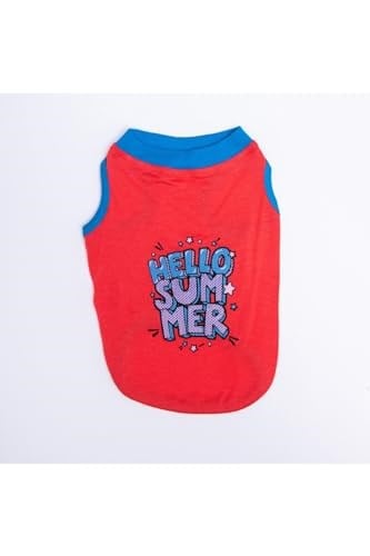 Pawstar Nar Çiçeği Hello Summer Kedi Köpek Tişörtü - Kedi Köpek Kıyafeti Nar Çiçeği L
