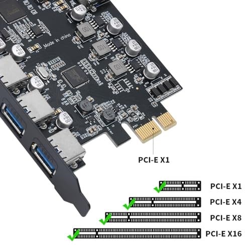 PCIe USB 3.0 5X USB-A ve 2X USB-C Bağlantı Noktaları Genişletme Kartı,PCI Express Dahili USB 3 Hub Dönüştürücü Masaüstü PCS Yükseltici Kartı için