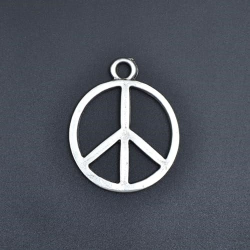 Peace Barış İşareti Örme Zincir Kolye - Gümüş Kaplama - Erkek Kadın Kolye - No:1360