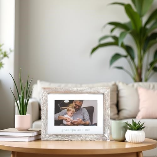 Pearhead Grandpa & Me Keepsake Rustik Resim Çerçevesi, Babalar Günü Hediyesi Büyükbaba için Eskitilmiş