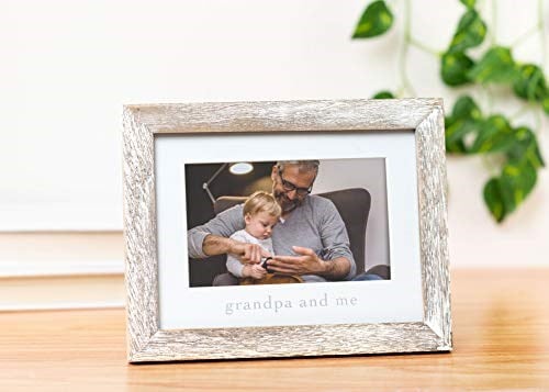 Pearhead Grandpa & Me Keepsake Rustik Resim Çerçevesi, Babalar Günü Hediyesi Büyükbaba için Eskitilmiş