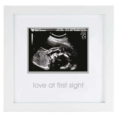 Pearhead İlk Görüşte Aşk Sonogram Resim Çerçevesi, Hamilelik Hatırası Fotoğraf Çerçevesi, Cinsiyetsiz Bebek Odası Dekoru, Anneler Günü Aksesuarı, Beyaz