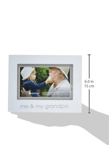 Pearhead Me and My Grandpa Sentiment Bebek Resim Çerçevesi, Bebek Hatırası Fotoğraf Çerçevesi, Cinsiyetsiz Bebek Kreş Dekoru, Büyükanne ve Büyükbaba Hediyesi, Beyaz