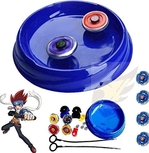 PECULIAR Metal Fusion Clash of Tornado Speed Top Stadyum Savaşı 4 Beyler ve 2 Fırlatıcı Tek Pakette (Çok Renkli)