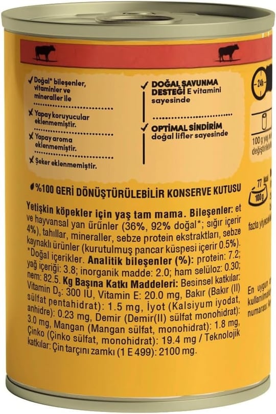 Pedigree Biftekli sığır ve ciğer karışımlı 400 Gr x24, Köpek Yaş Mama