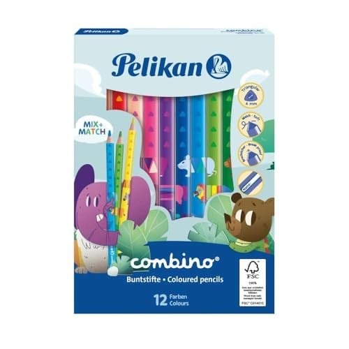 Pelikan Combino 12li Jumbo Üçgen Kuru Boya