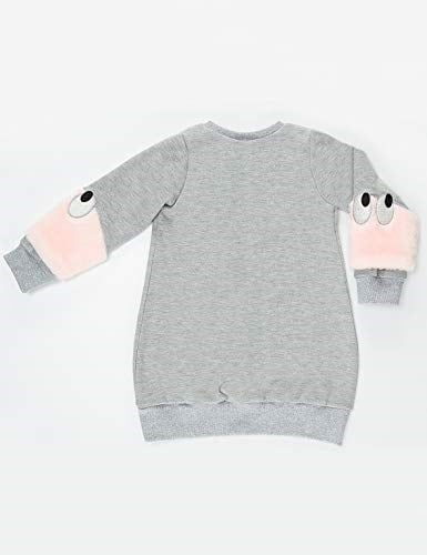 Peluş Kollu Kız Çocuk Elbise - Seçenekler: 3 Yıl, 4 Yıl, 5 Yıl, 6 Yıl, 8 Yıl, 9 Yıl