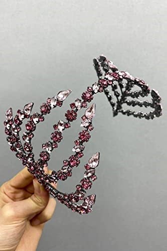 Pembe Çift Taraflı Zelen Model Saç Aksesuarı Gelin Tacı