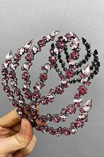 Pembe Çift Taraflı Zelen Model Saç Aksesuarı Gelin Tacı