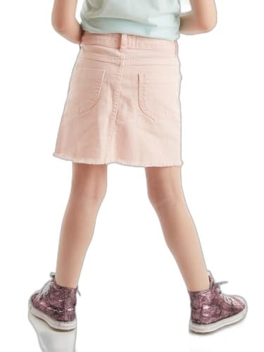 Pembe Denim Mini Kız Çocuk Etek