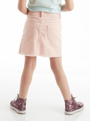 Pembe Denim Mini Kız Çocuk Etek
