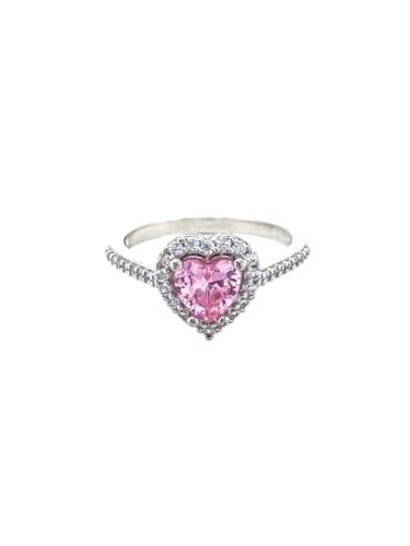 Pembe Kalpli Pandora Çelik Yüzük Özel Kutulu