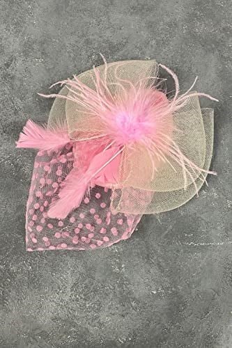 Pembe Puantiyeli Vualet Parti Ve Nikah Şapkası