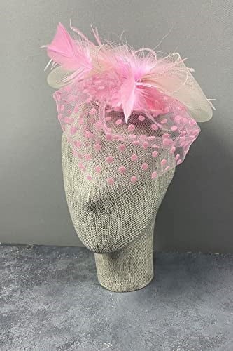 Pembe Puantiyeli Vualet Parti Ve Nikah Şapkası