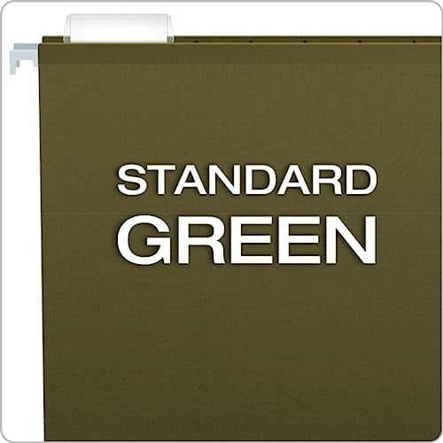 Pendaflex 4153X2 Güçlendirilmiş Askılı Dosya Klasörü, Ekstra Kapasiteli, 5 cm, Legal Boyut, 1/5 Kesim, 25’li Kutu, Standart Yeşil