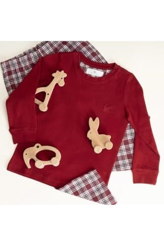 Penelope Kız Çocuk Pijama Takımı, 5-6 Yaş, Bordo