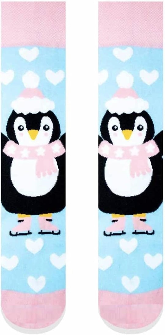 Penguen Kalpler Pembe Renkli Çorap Pembe Standart
