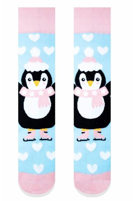 Penguen Kalpler Pembe Renkli Çorap Pembe Standart