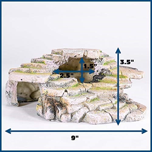 Penn-Plax Shale Step Ledge and Cave Hide-Out Akvaryum, Suni Reçine - Seçenekler: Medium (Pack of 1), Small (Pack of 1), Large