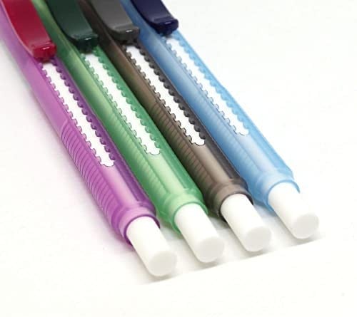 Pentel Clic Eraser 2 Sürgülü Kalem Silgi Şeffaf Gövdeli, Kırmızı