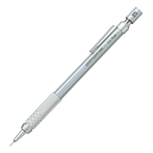 Pentel Graphgear 500 Teknik Çizim ve Yazı İçin Mekanik Kurşun Kalem, 0.3 mm, Orijinal Kutusunda - Bedenler: 0.3 mm, 0.5 mm, 0.7 mm, 0.9 mm