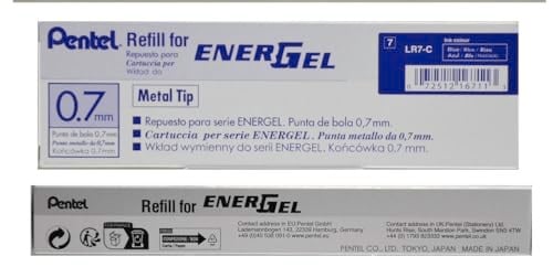 Pentel LR7 Nachfuellmine Energel-kalemler için 0,35 mm Çizgi kalınlığı, 0,7 mm Küre çapı, 12 adet 1 - Pack