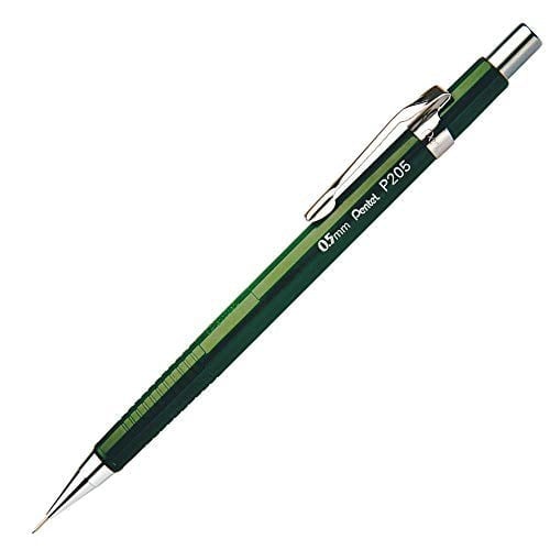 Pentel Teknik Çizim ve Yazı İçin Mekanik Kurşun Kalem, 0.5 mm, Yeşil, Orijinal Kutusunda