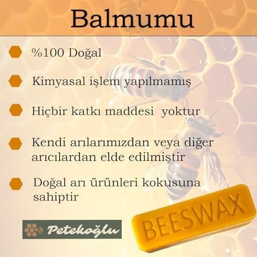 Petekoğlu Besswax Mini Külçe 250Gr Petekoğlu Filtre Edilmiş Doğal Saf Balmumu