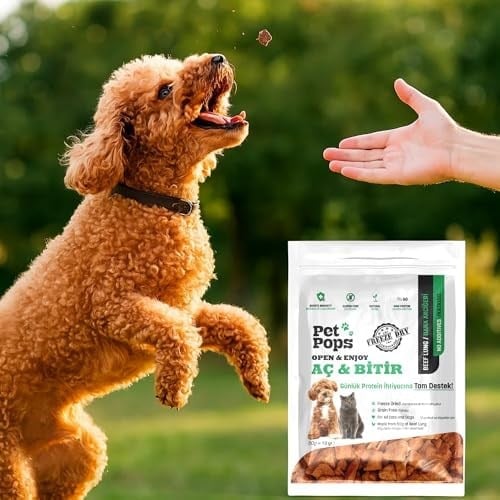 Petpops Aç Bitir Dana Ciğer Freeze Dry Kedi & Köpek Ödül Maması –%100 Doğal ve Katkısız