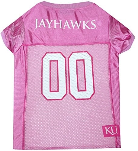 Pets First NCAA Kansas Jayhawks Köpek Pembe Forma, X-Small. - Evcil Hayvan Pembesi Kıyafet.