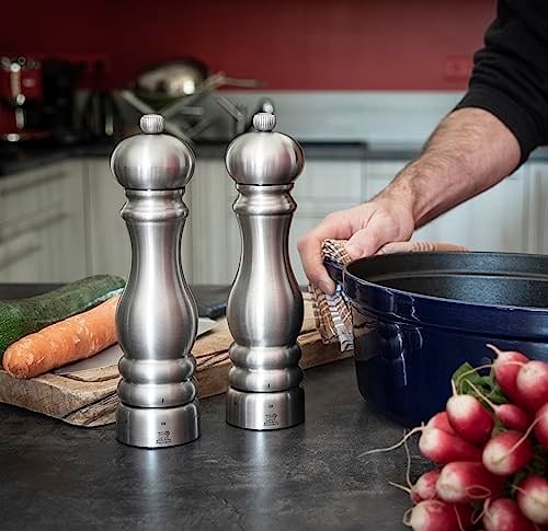 Peugeot 32500 Paris Chef tuz değirmeni Paslanmaz çelik, 22 cm, gümüş