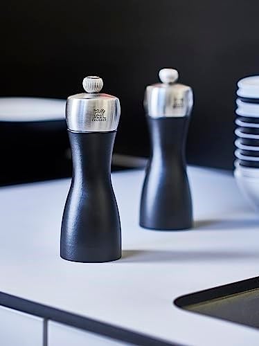 Peugeot Fidji değirmen seti, karabiber/tuz, klasik öğütme derecesi ayarı, yükseklik: 15 cm, ahşap, siyah, 2/17132