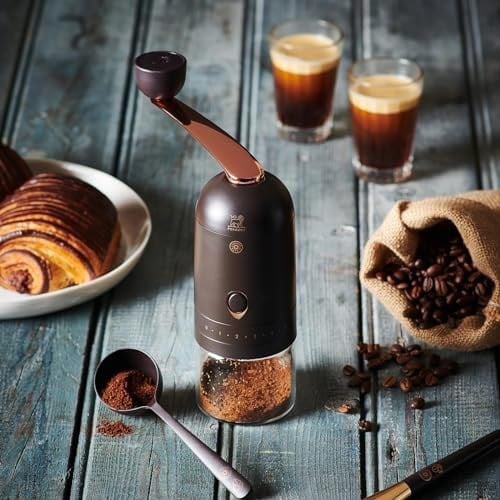 Peugeot LArbre à Café uSelect kahve değirmeni, 20 cm, yüksek kaliteli espresso ve kahve değirmeni, manuel dozaj kaşığı ve fırça ile, kahve aksesuarı