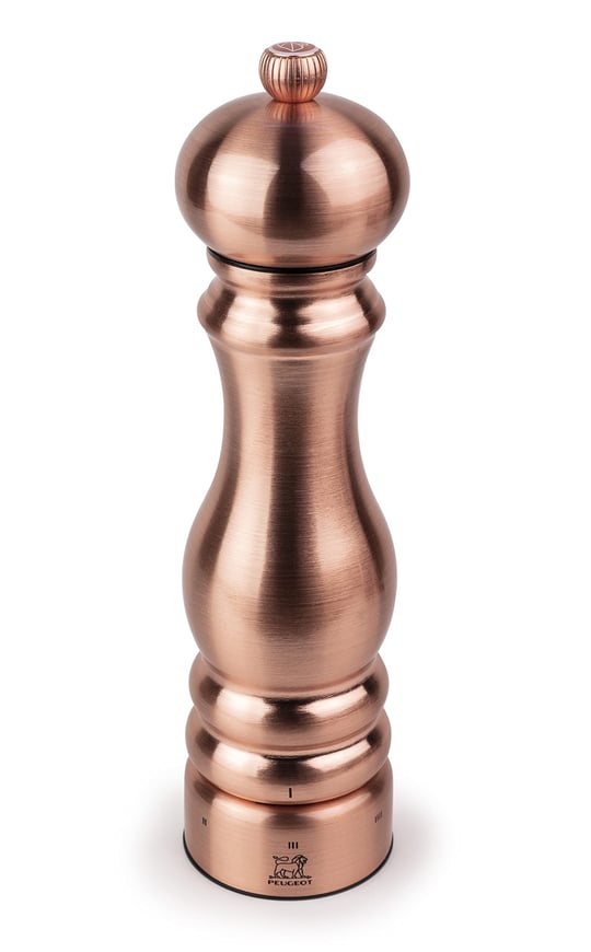 PEUGEOT - Paris Chef uSelect tuz değirmeni, 22 cm, önceden ayarlanmış 6 öğütme derecesi, toz ince tuz için yenilikçi zirlion değirmen, paslanmaz çelik, Fransız bilgi birikimi, renk tonu bakır
