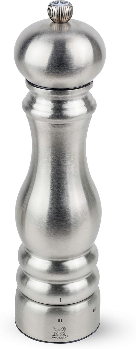 PEUGEOT - Paris Chef uSelect tuz değirmeni, 22 cm, önceden ayarlanmış 6 öğütme derecesi, toz ince tuz için yenilikçi zirlion değirmen, paslanmaz çelik, Fransız bilgi birikimi, renk tonu bakır