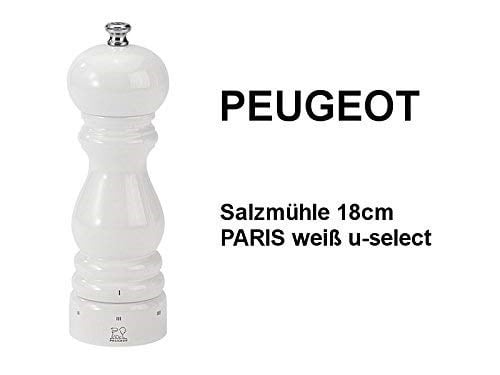 Peugeot Paris Manuel Tuz Değirmeni, Öğütme Derecesi Ayarı USelect, Yükseklik: 18 Cm, Ahşap, Beyaz, 27810