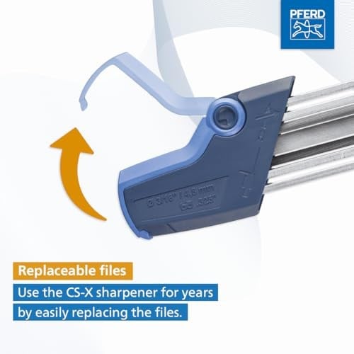 PFERD 17300 11098040 zincir testere bileyici CHAIN SHARP CS-X, törpü çapı 4,0 mm – testere dişini ve derinlik sınırlayıcıyı tek bir işlemde düzenleyin, zincir bölünmesi 44263 inç düşük profil