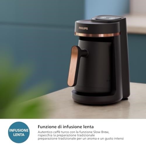 Philips 5000 Serisi Türk Kahvesi Makinesi, Közde Türk Kahvesi Pişirme Fonksiyonu, Kullanımı Kolay Dokunmatik Tuşlar Siyah & Bakır, HDA150/60