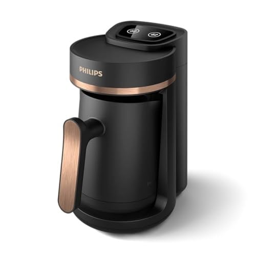 Philips 5000 Serisi Türk Kahvesi Makinesi, Közde Türk Kahvesi Pişirme Fonksiyonu, Kullanımı Kolay Dokunmatik Tuşlar Siyah & Bakır, HDA150/60