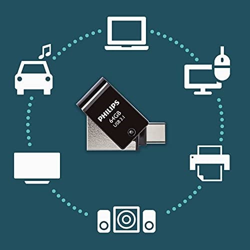 Philips 64GB OTG Dual Drive Type-C ve USB Flash Bellek